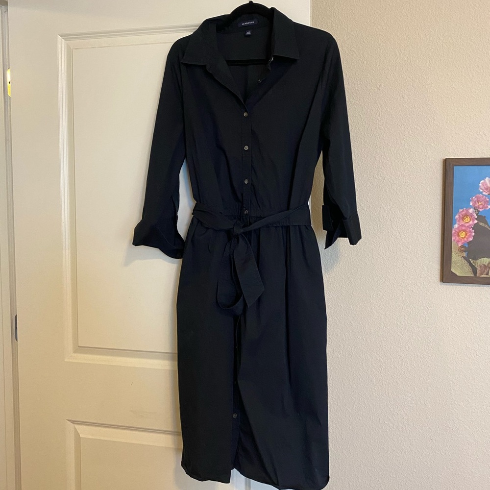 Land’s End 18W Black Shirt Dress